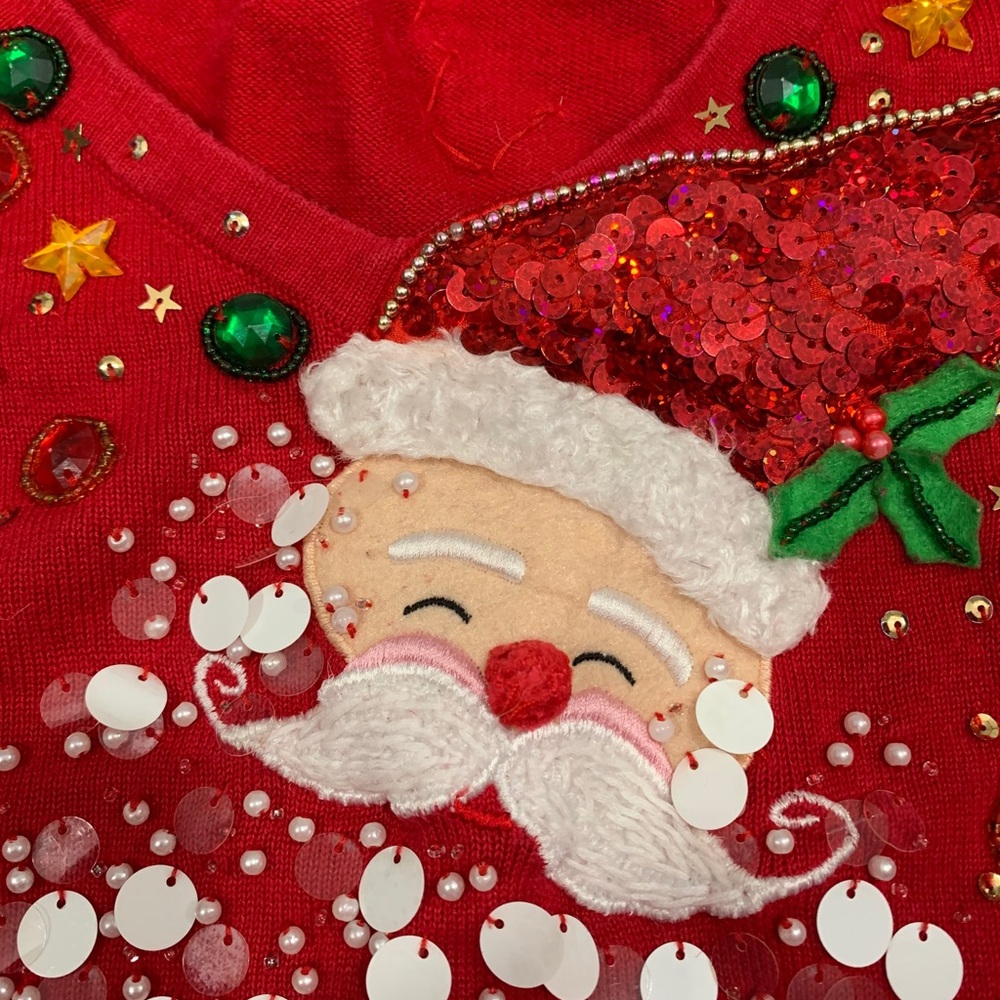 Berek sweater with Santa embellishments